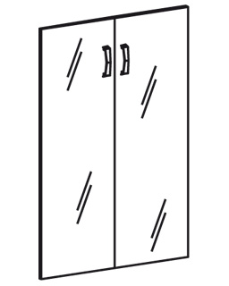 Стеклянные двери (2 створки)